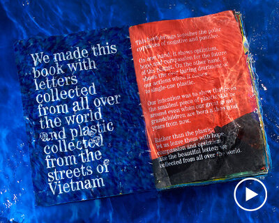 ki saigon compiles letters to future generations in a book made from recycled plastic