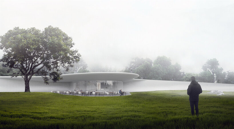 MAD unveils its 'floating' cloud-like multi-purpose center for aranya, china