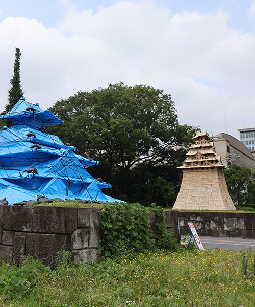 cardboard + blue tarp castles by makoto aida emphasize temporariness in tokyo