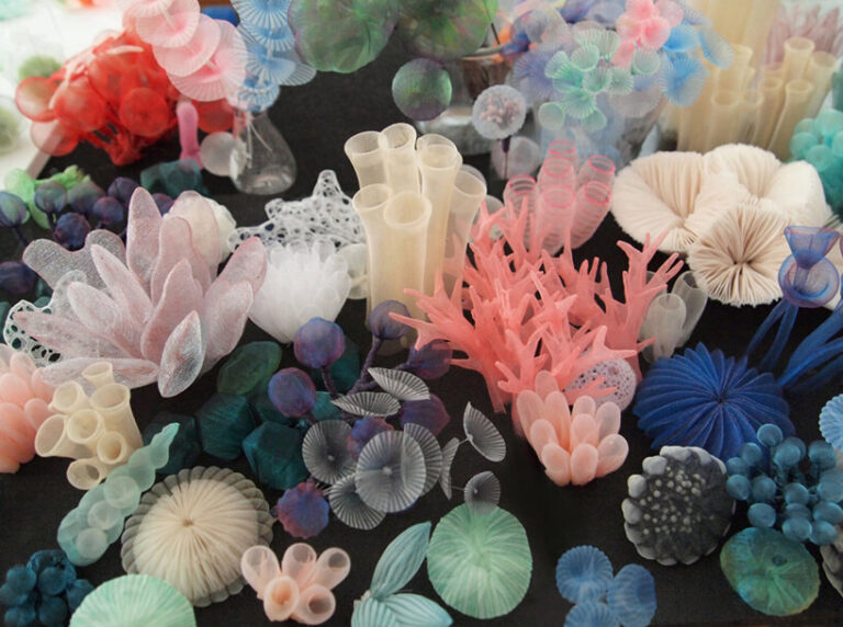 Mariko Kusumoto's Dream-like Textile Sculptures Echo A Luminous Coral Reef