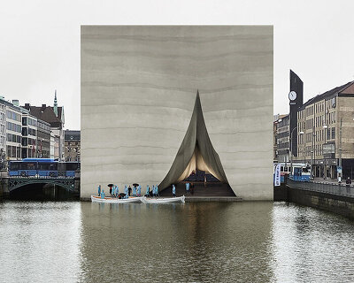 bornstein lyckefors' tent-shaped monument encapsulates the perishable nature of parties
