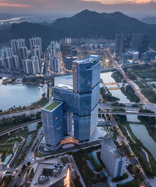 Aedas completes its kingboard plaza tower in nansha as a group of stacking volumes