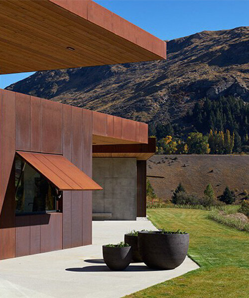 'pouaka waikura' house in rural new zealand emerges as a series of corten steel pavilions