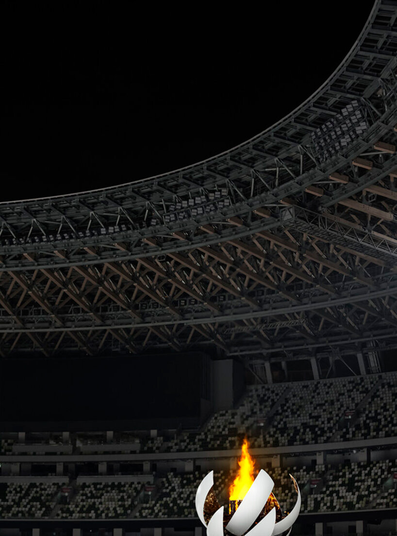 sun-like form by nendo blooms the ceremonial cauldron of fire in tokyo olympics