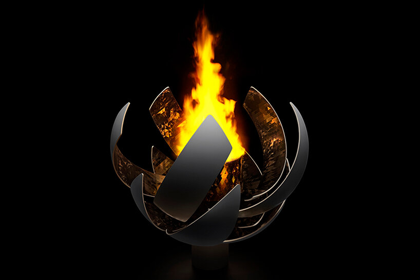 sun-like form by nendo blooms the ceremonial cauldron of fire in tokyo olympics