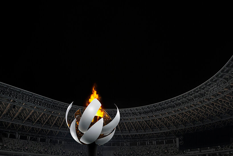 sun-like form by nendo blooms the ceremonial cauldron of fire in tokyo olympics
