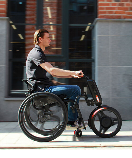 turn a wheelchair into an electric vehicle with the UNAwheel maxi
