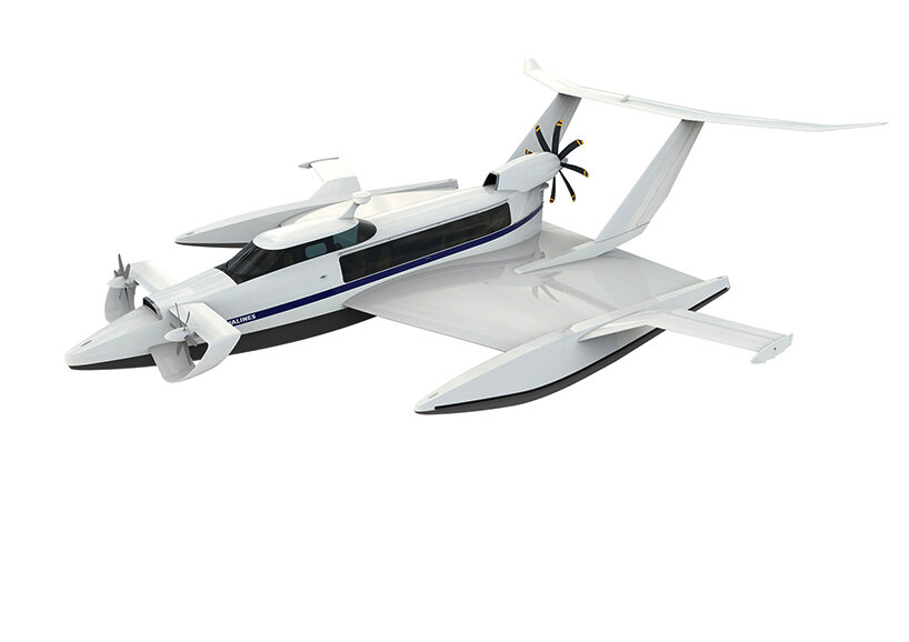 aquas is a flying ship moving passengers with speed up to 200 km/h