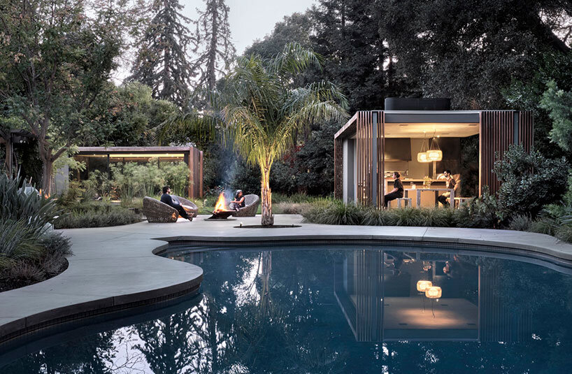 Feldman's architecture Athenian Paloons floated slightly from the lush California gardens