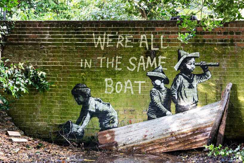 banksy confirms authorship of 'great british spraycation' works dotting the coast of england