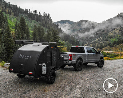 'blank bean' is an upgraded teardrop travel trailer for comfortable off-road adventures