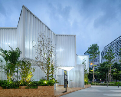 translucent 'common air-rea' pavilion in bangkok explores solutions to air pollution