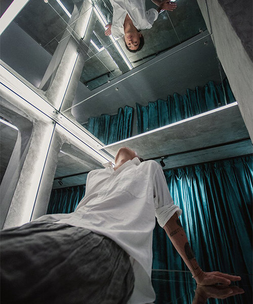 deserted 45-year-old basement is transformed into mirror-clad art space in guangzhou, china