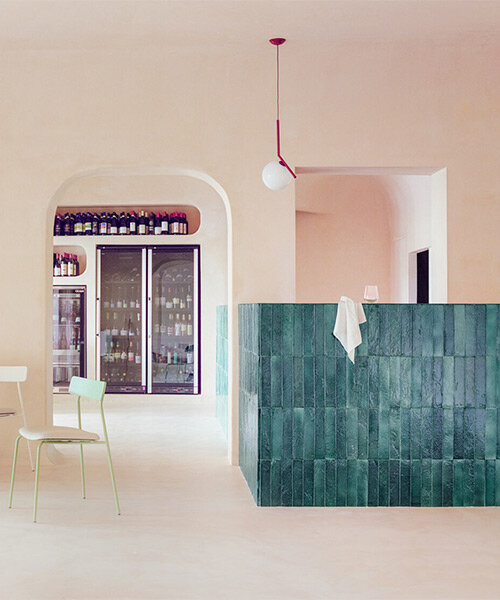 empty spaces + earthy tones give shape to 'myrto' restaurant in porto cervo, italy