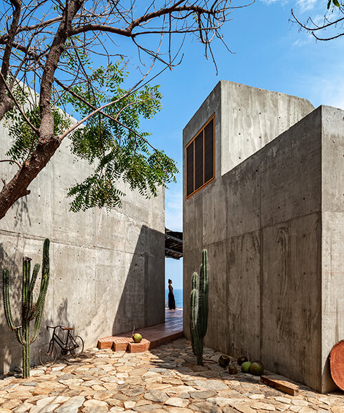 two rotated concrete volumes look for sunrise and sunset at mexican 'casa del sapo'