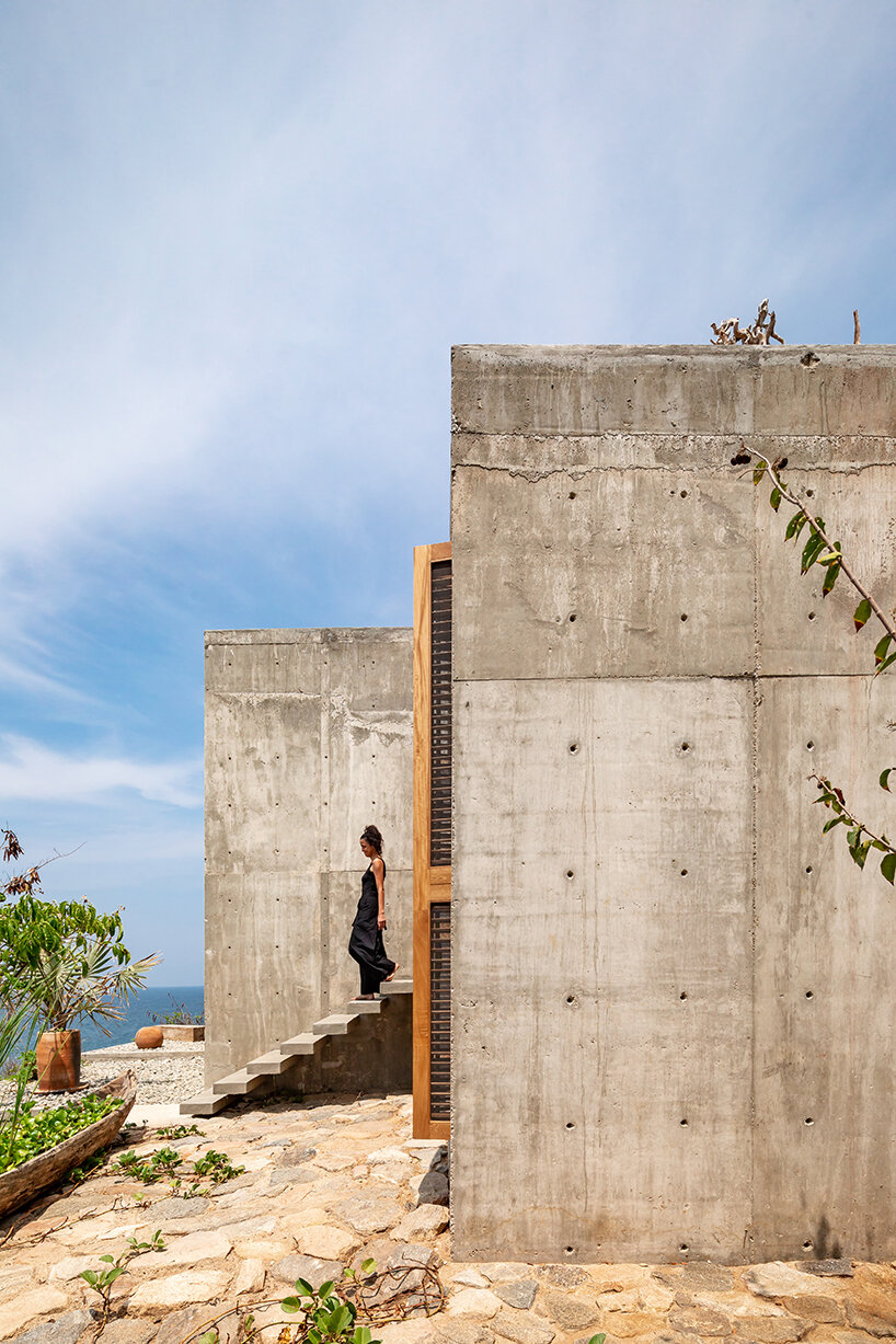 two rotated concrete volumes look for sunrise and sunset at mexican 'casa del sapo'