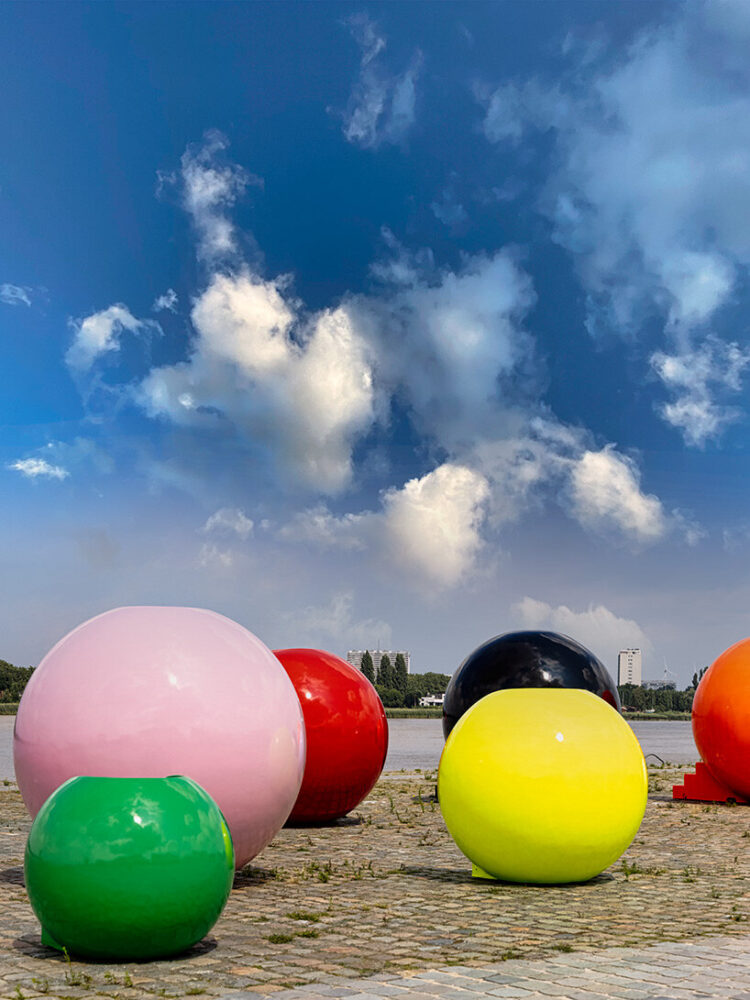 MoMu celebrates reopening with colorful supersize 'fashion balls'