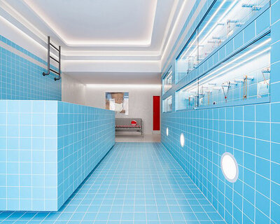 this swimming pool is actually a jewelry store in mykonos