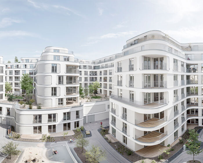 j. mayer h. completes port-o-prenz, a diverse berlin housing complex with six fluid buildings