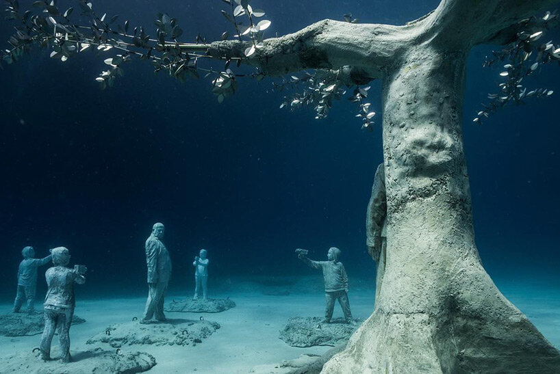 jason decaires taylor submerges intricate sculptural forest in the waters of ayia napa, cyprus
