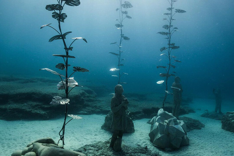 jason decaires taylor submerges intricate sculptural forest in the waters of ayia napa, cyprus