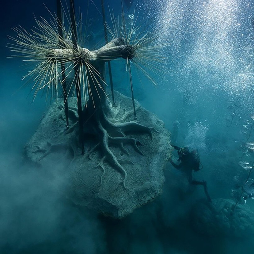 jason decaires taylor submerges intricate sculptural forest in the waters of ayia napa, cyprus