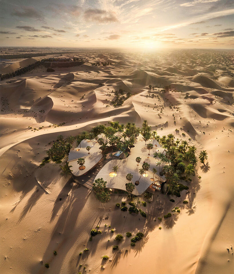 jasper architects unveils immersive hotel oasis in kuwait's golden dunes
