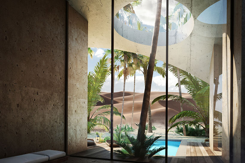 jasper architects unveils immersive hotel oasis in kuwait's golden dunes