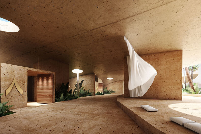 jasper architects unveils immersive hotel oasis in kuwait's golden dunes