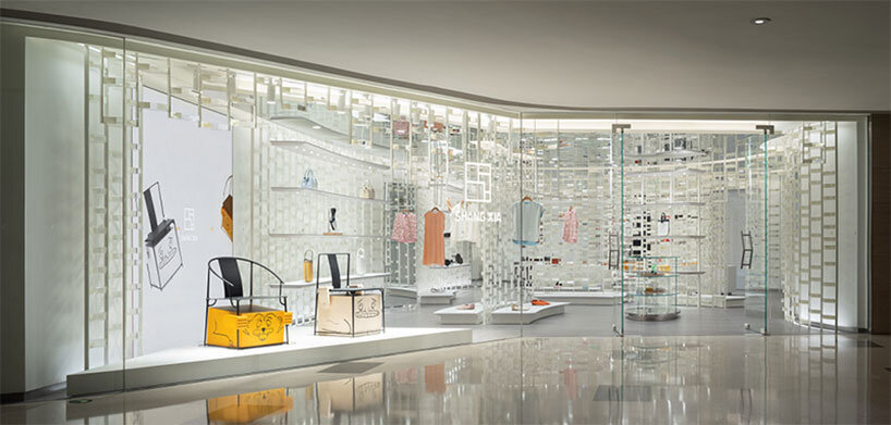 kengo kuma designs its SHANG XIA interior in beijing with a constellation of glass bricks