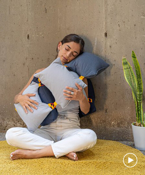 'my second childhood' is a set of soft beanbags that offers you many positions of self hugging