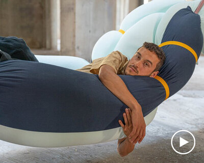 'my second childhood' is a set of soft beanbags that offers you many positions of self hugging