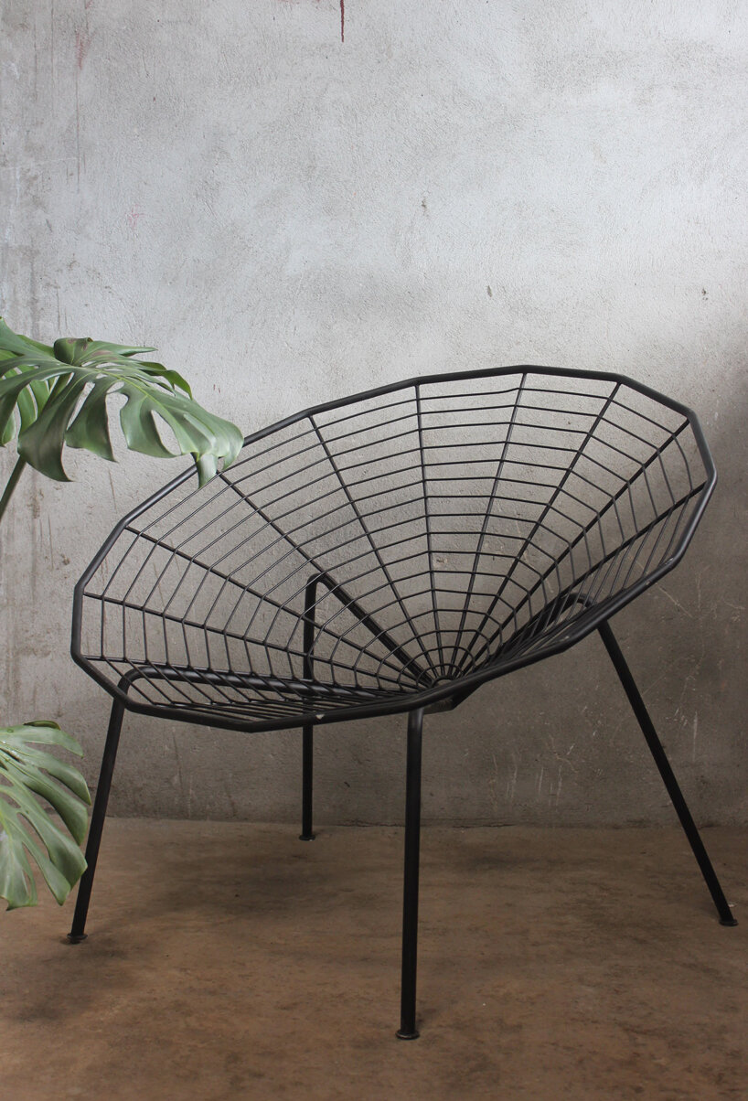 namit khanna was inpsired by the spider for this minimal black iron chair 