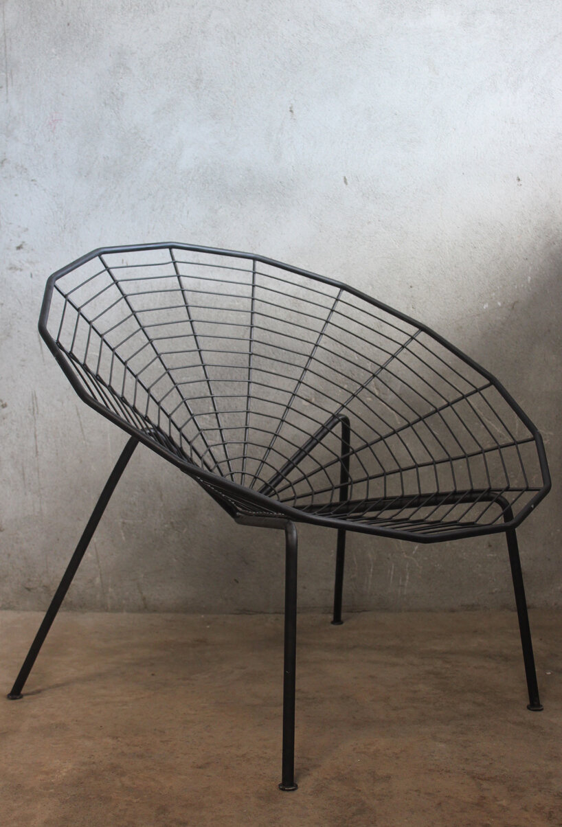 namit khanna was inpsired by the spider for this minimal black iron chair 
