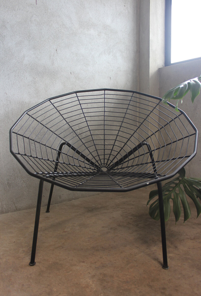 namit khanna was inpsired by the spider for this minimal black iron chair 