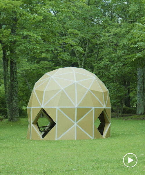prefab cardboard 'dan dan dome' tents provide lightweight, durable + waterproof shelter