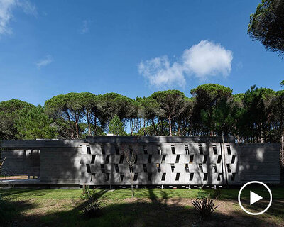 scale-like concrete façade interrupts dwelling's horizontality in argentina by estudio galera