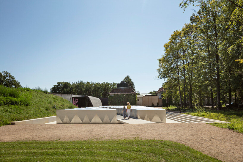 snøhetta tops subterranean museum extension with a faceted steel structure in denmark