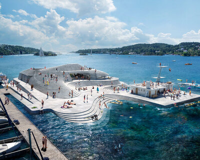 snøhetta to revive norway's historic knubben bath to recall a natural island landform