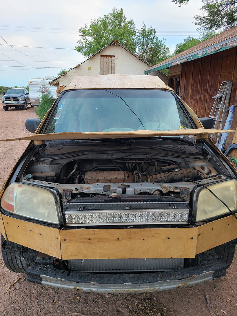 the plybertruck is a tesla cybertruck replica made with wooden panels