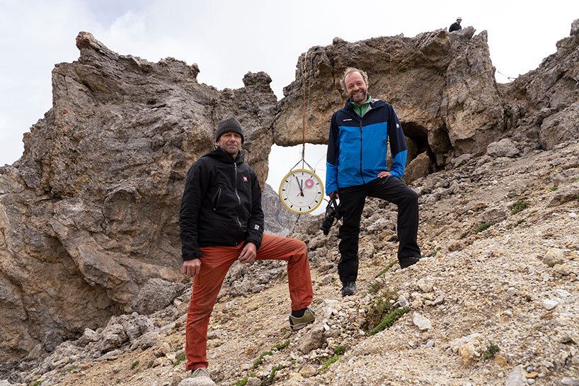 time literally slows down in the swiss hills with GÆG's clock installation