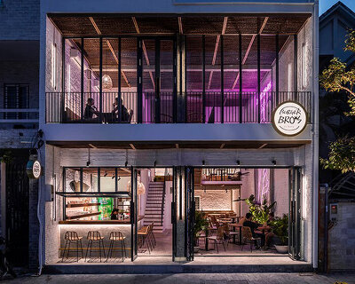 conventional vietnamese dwelling is transformed into beach house-like restaurant