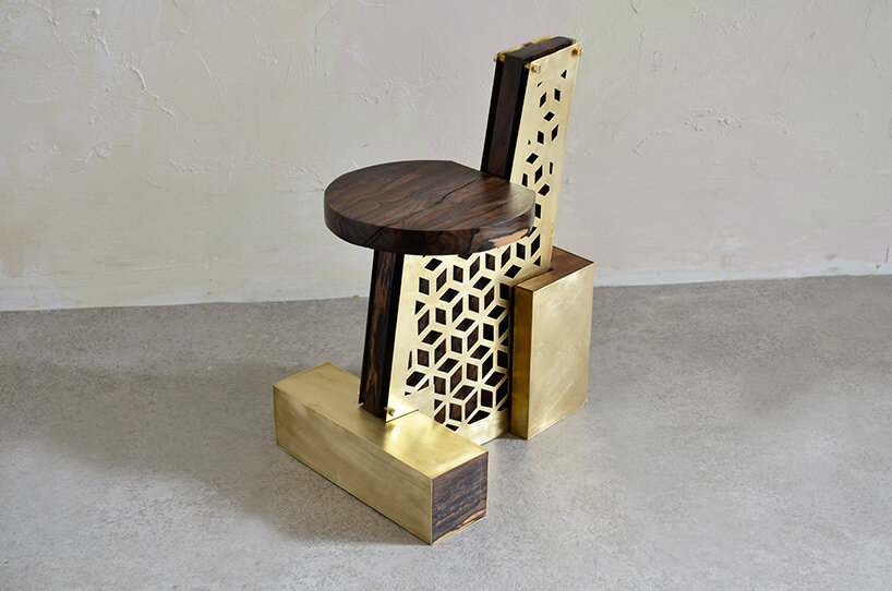 'wind memory' chair by yunshik shim promotes harmony between eastern + western worlds