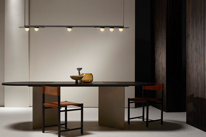 modulo's textured bubbled glass is uniquely kiln casted for CTO LIGHTING