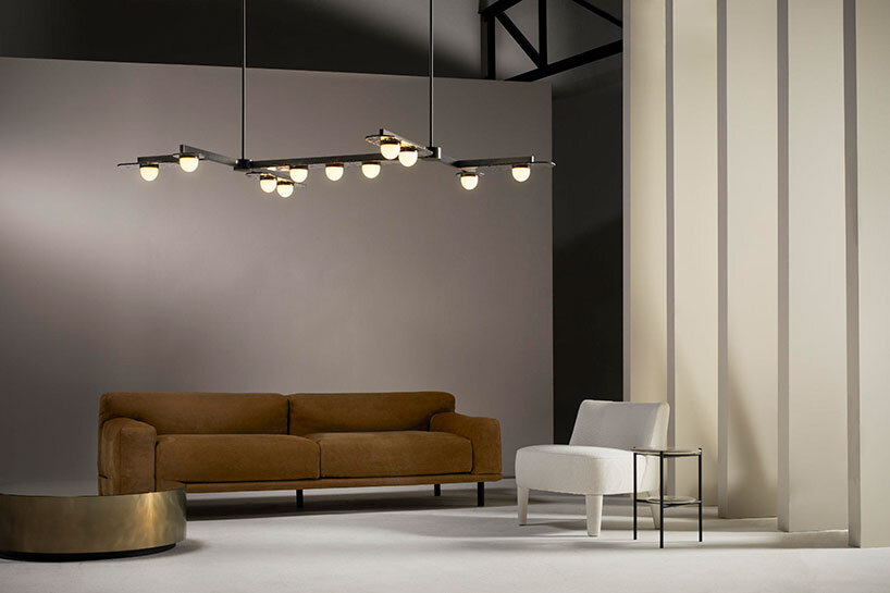 modulo's textured bubbled glass is uniquely kiln casted for CTO LIGHTING