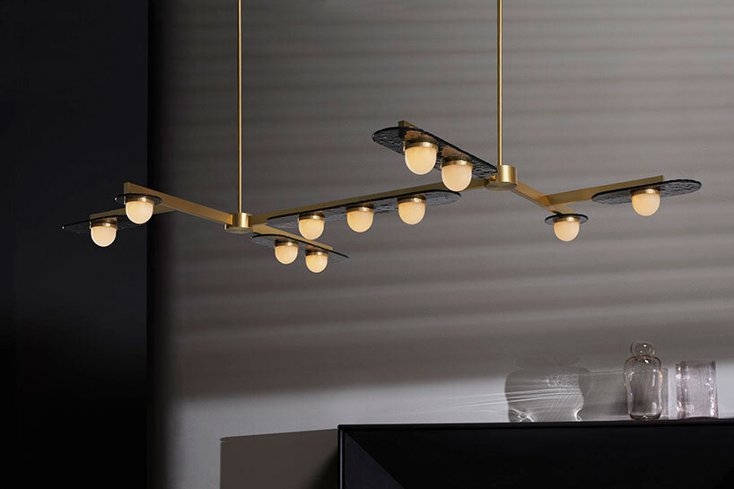 modulo's textured bubbled glass is uniquely kiln casted for CTO LIGHTING