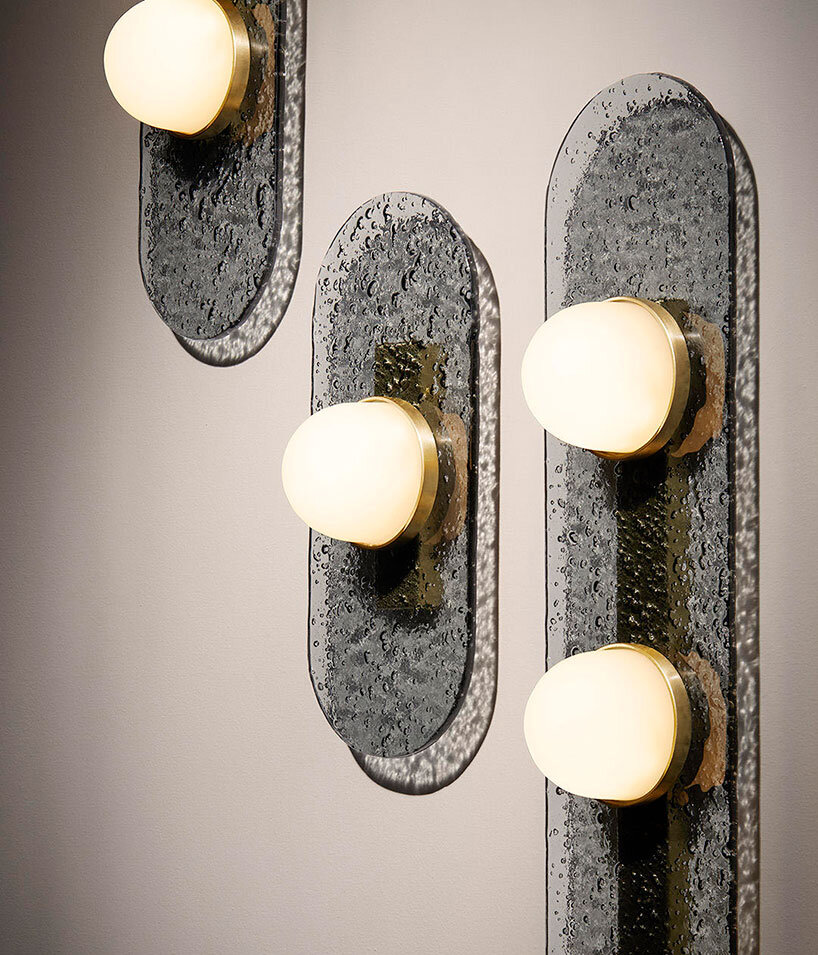 modulo's textured bubbled glass is uniquely kiln casted for CTO LIGHTING