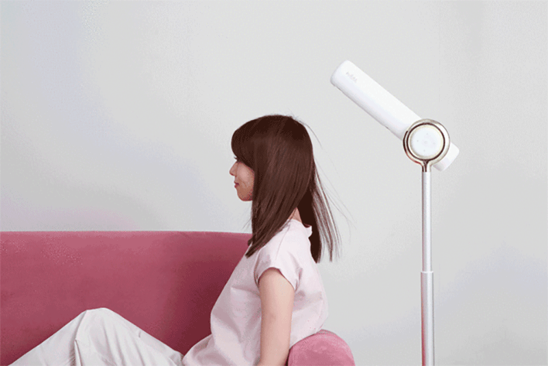 'BISARA' is a hands-free hairdryer stand that facilitates self-care and multitasking