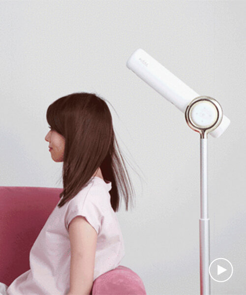 'BISARA' is a hands-free hairdryer stand that facilitates self-care and multitasking