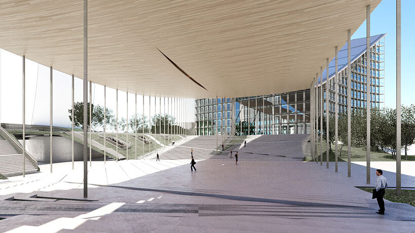 bjarke ingels group begins construction on sagging citywave building in milan